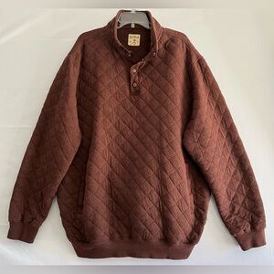 RedHead Brown Quilted Snap Mock Neck Pullover 2XLT
